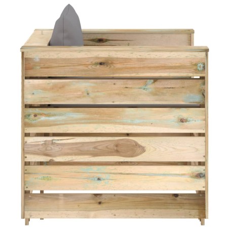 Salon de jardin 2 pcs avec coussins Bois imprégné de vert