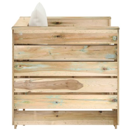 Salon de jardin 2 pcs avec coussins vert bois imprégné