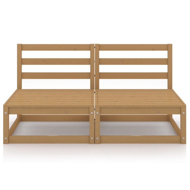 Canapé à 2 places de jardin Marron miel Bois de pin solide