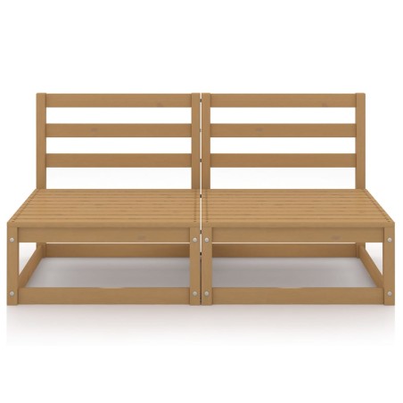 Canapé à 2 places de jardin Marron miel Bois de pin solide