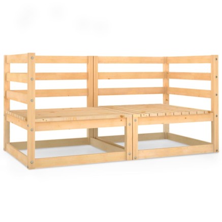 Canapé à 2 places de jardin Bois de pin solide 2