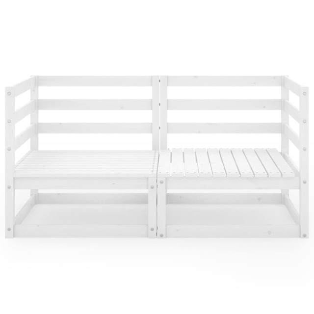 Canapé à 2 places de jardin Blanc Bois de pin solide