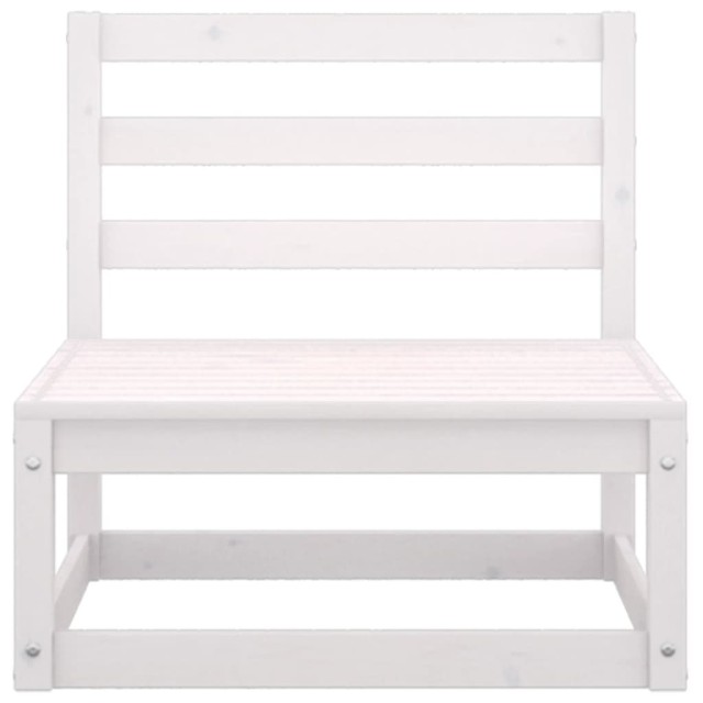 Salon de jardin 4 pcs Blanc Bois de pin massif