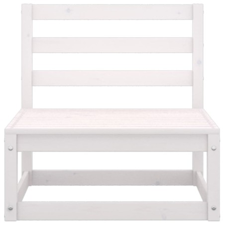 Salon de jardin 8 pcs Blanc Bois de pin massif