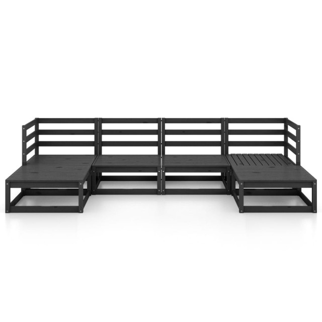 Salon de jardin 6 pcs bois de pin massif