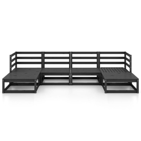 Salon de jardin 6 pcs bois de pin massif