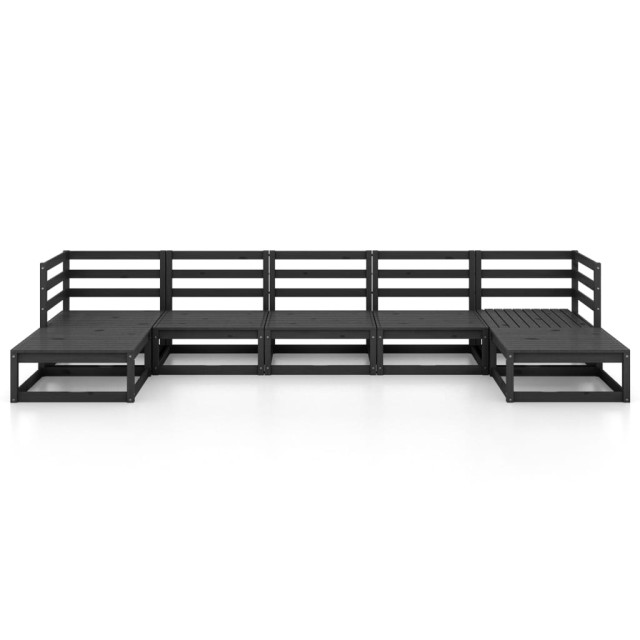 Salon de jardin 7 pcs bois de pin massif