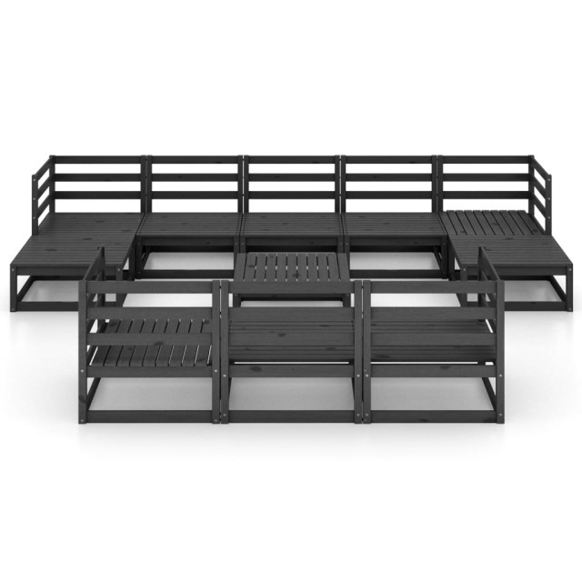 Salon de jardin 11 pcs bois de pin massif