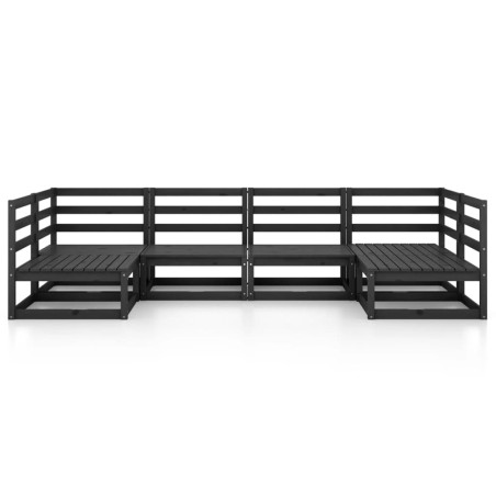 Salon de jardin 6 pcs bois de pin massif