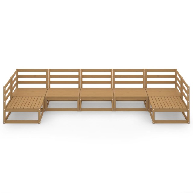 Salon de jardin 7 pcs bois de pin massif