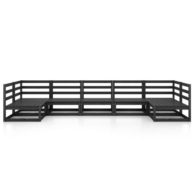Salon de jardin 7 pcs bois de pin massif