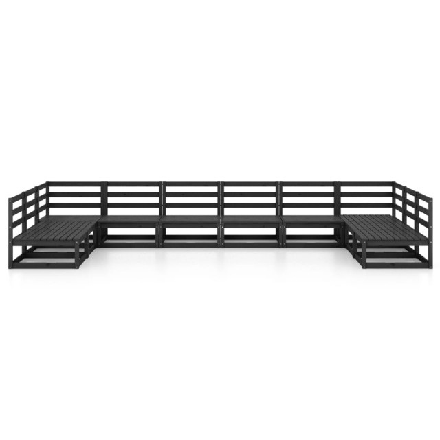 Salon de jardin 10 pcs bois de pin massif