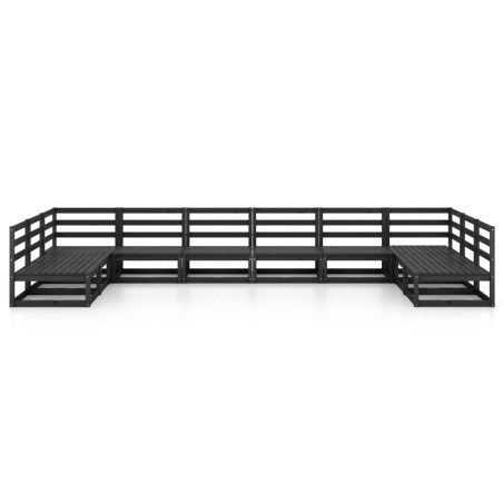 Salon de jardin 10 pcs bois de pin massif