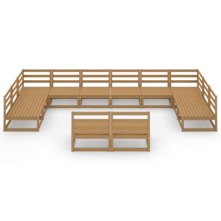 Salon de jardin 12 pcs bois de pin massif