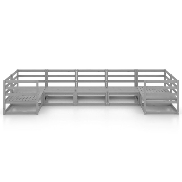 Salon de jardin 7 pcs Bois de pin massif