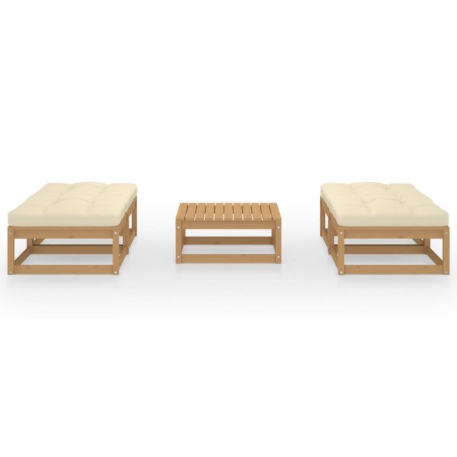 Salon de jardin 5 pcs avec coussins Bois de pin massif