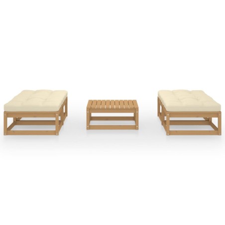 Salon de jardin 5 pcs avec coussins Bois de pin massif