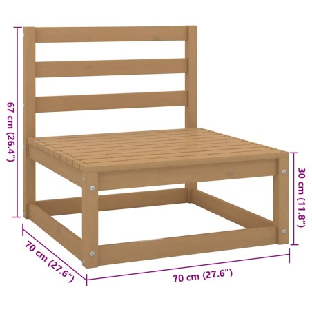 Canapé 4 places de jardin avec coussins Bois de pin massif