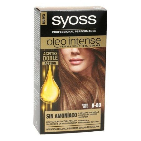 Tinte Permanente  Syoss Olio Intense Sin amoniaco Nº 8,60 Rubio Miel