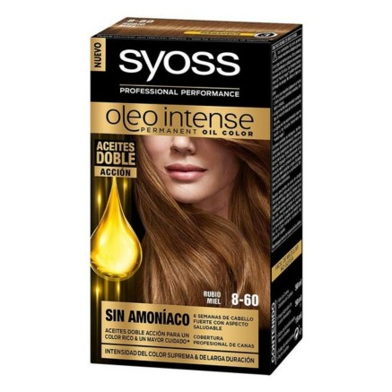 Tinte Permanente  Syoss Olio Intense Sin amoniaco Nº 8,60 Rubio Miel 2