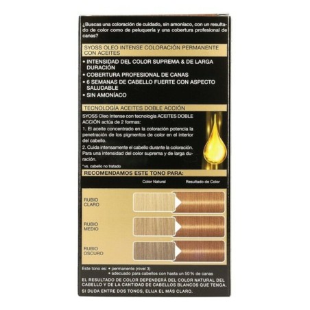 Permanent Dye  Syoss Olio Intense Ammonia-free Nº 8,60 Honey Blonde