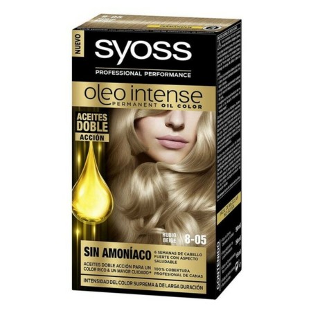 Tinte Permanente  Syoss Olio Intense Sin amoniaco Nº 8,05 Rubio Beige