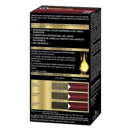 Permanent Dye  Syoss Olio Intense Ammonia-free Nº 5,92 Intense Ruby 2