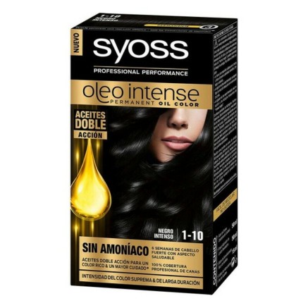 Permanente Kleur  Syoss Olio Intense Geen ammoniak Nº 1,10 Zwart Inte