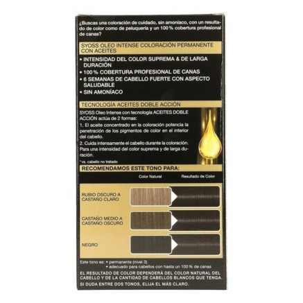 Teinture permanente  Syoss Olio Intense Sans ammoniaque Nº 1,10 Noir 2