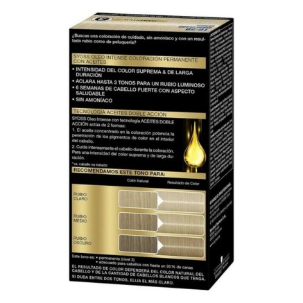 Tinte Permanente  Syoss Olio Intense Sin amoniaco Nº 10,50 Rubio Clar 2