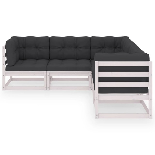 Salon de jardin 5 pcs avec coussins Bois de pin massif