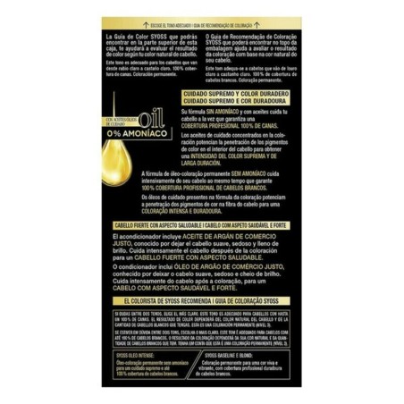 Permanent Dye  Syoss Olio Intense Ammonia-free Nº 8,50 Light Ash Blon