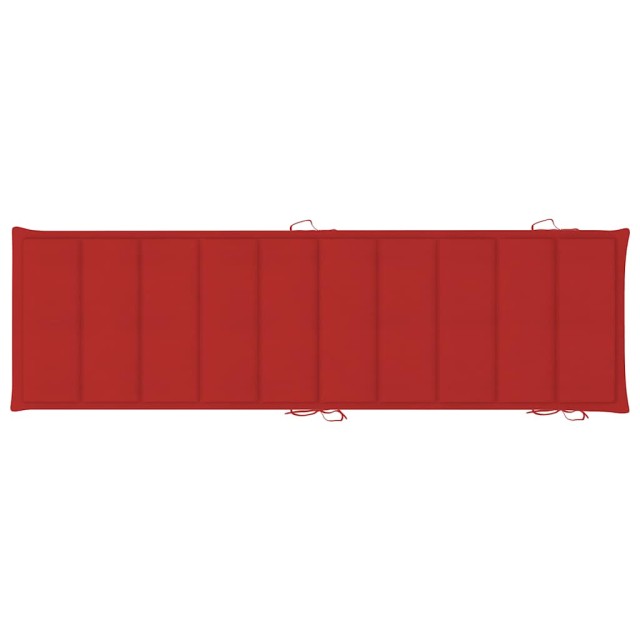 Chaises longues lot de 2 avec table et coussins Acacia solide