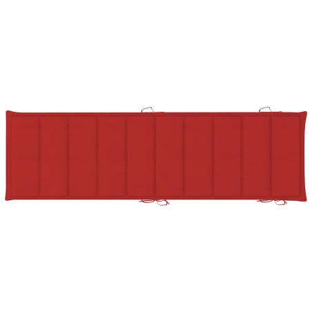 Chaises longues lot de 2 avec table et coussins Acacia solide