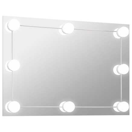 Miroir mural avec lampes LED Rectangulaire Verre 2