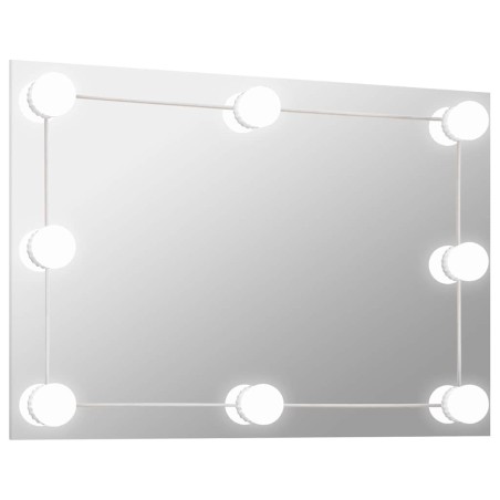 Miroir mural avec lampes LED Rectangulaire Verre