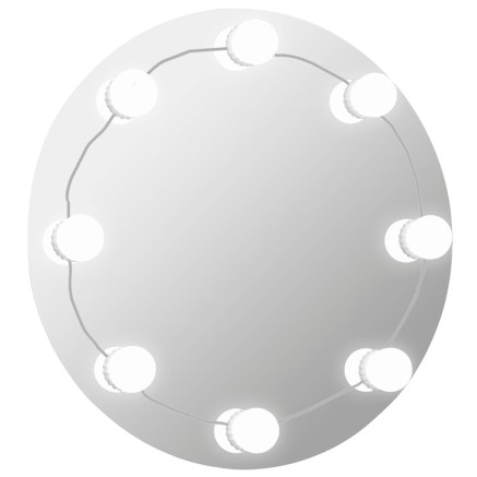 Miroir mural avec lampes LED Rond Verre 2