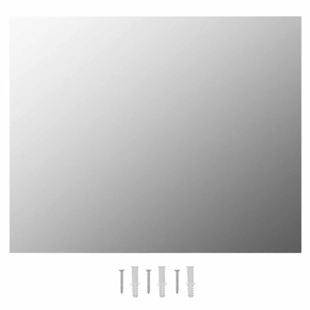 Miroir mural sans cadre avec lampes LED Rectangulaire Verre