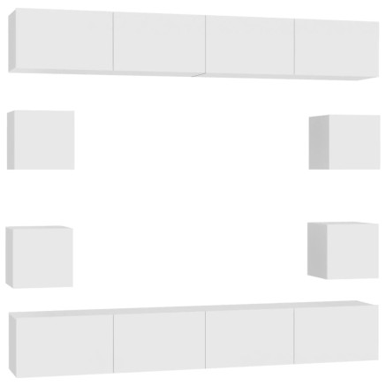 Ensemble de meubles TV 8 pcs Blanc Bois d'ingénierie 2