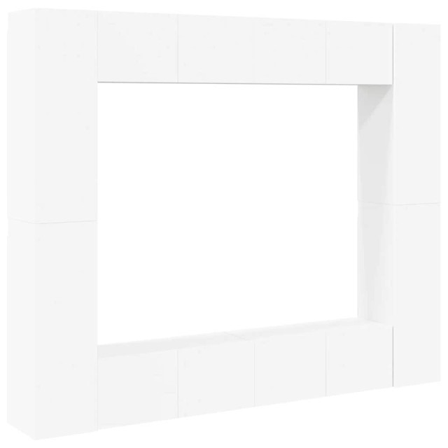 Ensemble de meubles TV 8 pcs Blanc Bois d'ingénierie