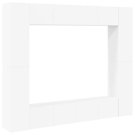 Ensemble de meubles TV 8 pcs Blanc Bois d'ingénierie