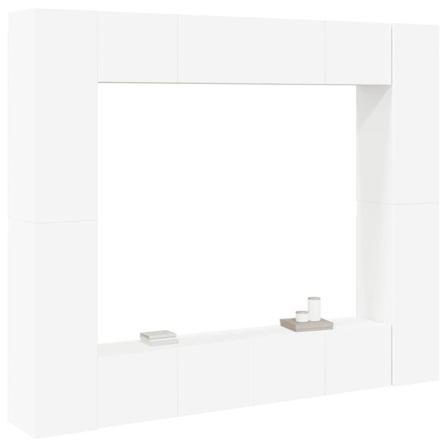 Ensemble de meubles TV 8 pcs Blanc Bois d'ingénierie