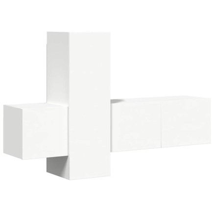 Ensemble de meubles TV 3 pcs Blanc Bois d'ingénierie 2