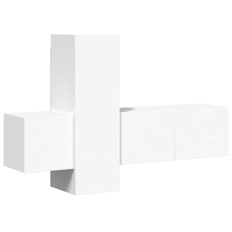 Ensemble de meubles TV 3 pcs Blanc Bois d'ingénierie