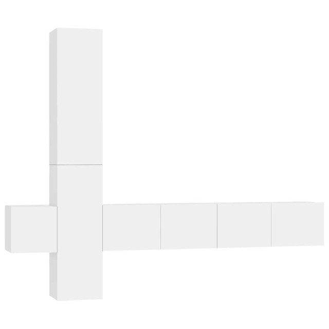 Ensemble de meubles TV 5 pcs Blanc Bois d'ingénierie