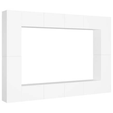 Ensemble de meubles TV 8 pcs Blanc Bois d'ingénierie 2