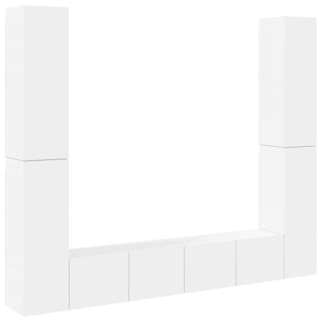 Ensemble de meubles TV 6 pcs Blanc Bois d'ingénierie