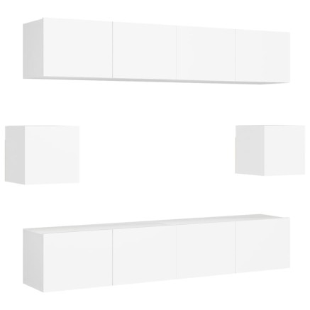 Ensemble de meubles TV 6 pcs Blanc Bois d'ingénierie 2