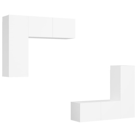 Ensemble de meubles TV 4 pcs Blanc Bois d'ingénierie 2