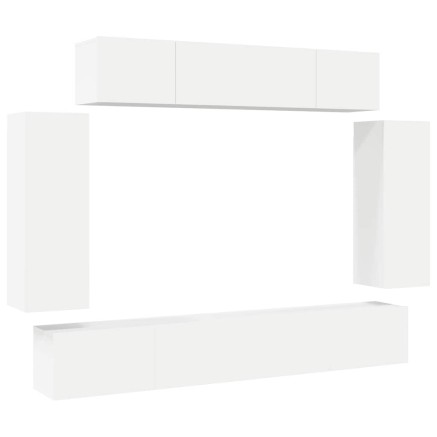 Ensemble de meuble TV 6 pcs Blanc Bois d'ingénierie 2
